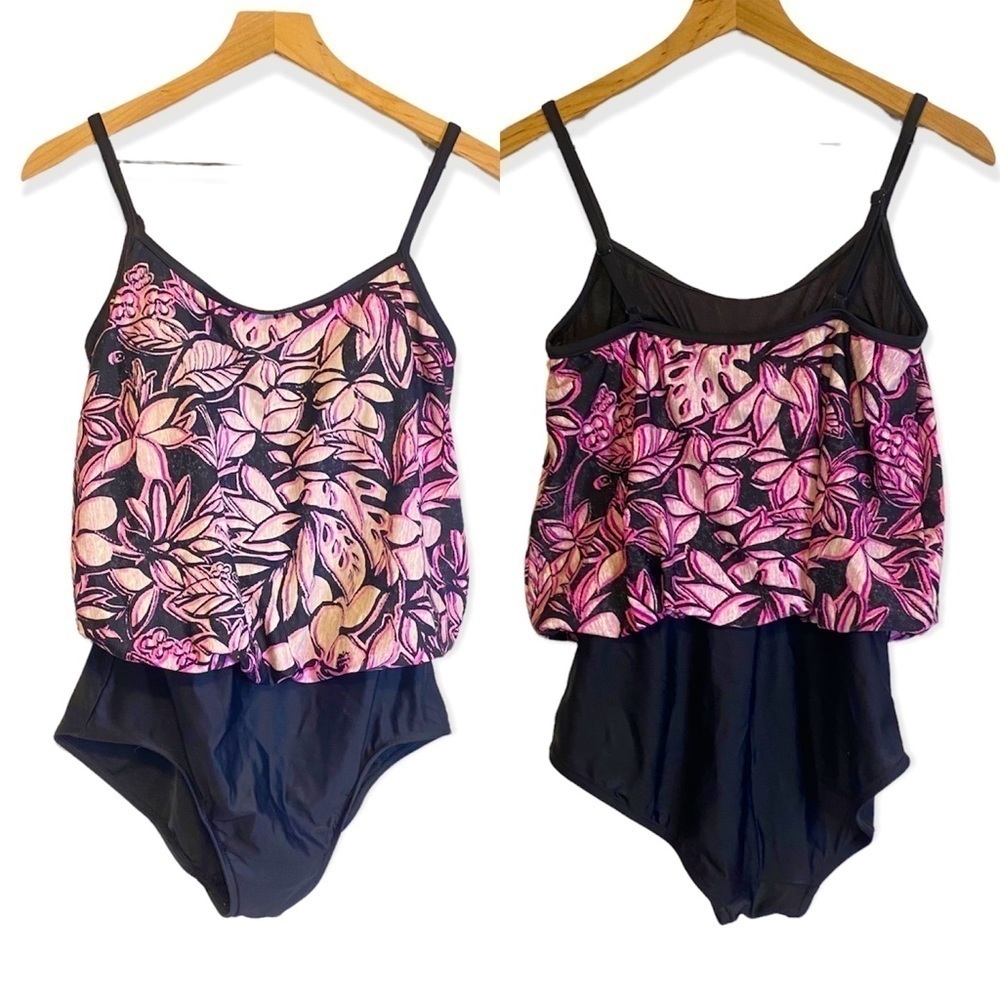 Maxine of Hollywood One pics swimsuit size 12 flower floral